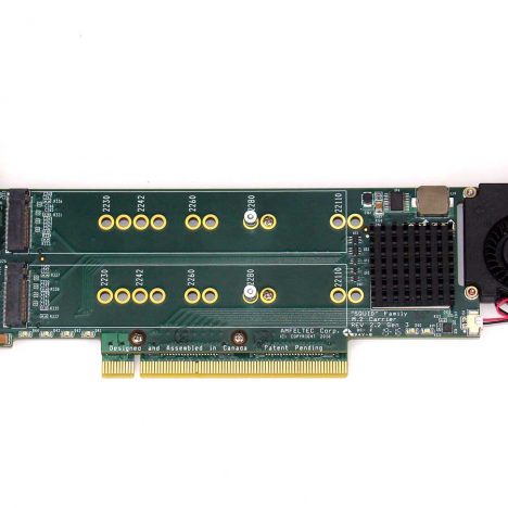 PCI Express Gen 3 Carrier Board for 4 M.2 PCIe SSD modules